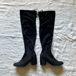 Women's Over the Knee Black Suede Boots by Unisa